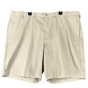 Lands End Traditional Fit Classic Chino Shorts Khaki Cotton 46 Mens Preppy